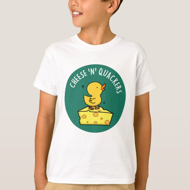 Käse und Hacker Funny Duck Pun T-Shirt (Vorderseite)