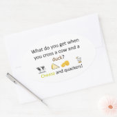 Käse und Hacker Witz Ovaler Aufkleber (Umschlag)