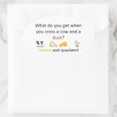 Käse und Hacker Witz Ovaler Aufkleber (Tasche)