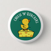 Käse und Kacker Funny Food Puff Button (Vorderseite)
