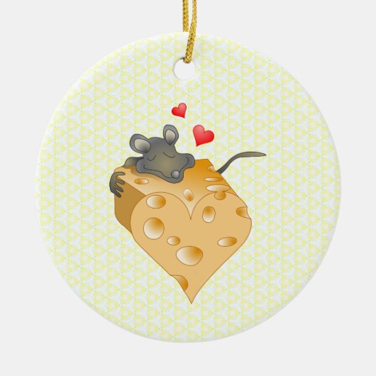 Käse und Maus Keramik Ornament (Vorne)