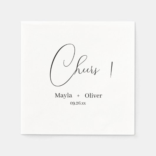 Käse und Namen Hochzeitsnapkins Serviette (Vorderseite)