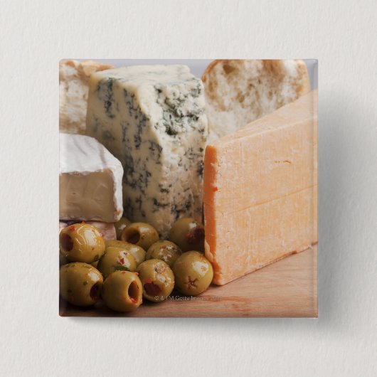 Käse und Oliven Button (Vorderseite)