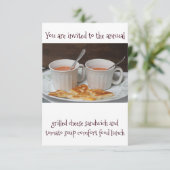 Käse- und Tomatensaupe Comfort Food Mittagessen Einladung (Stehend Vorderseite)