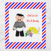 Käse und Wein Französischer Themenspass Weinetikett (Einzelnes Label)