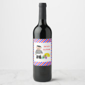 Käse und Wein Französischer Themenspass Weinetikett (Vorderseite)