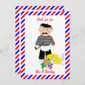 Käse und Wein Französisches Thema Spaß Party Einla Einladung (Vorne/Hinten)