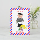 Käse und Wein Französisches Thema Spaß Party Einla Einladung (Stehend Vorderseite)