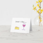 Käse und Wein - leere Karte (Gelbe Blume)