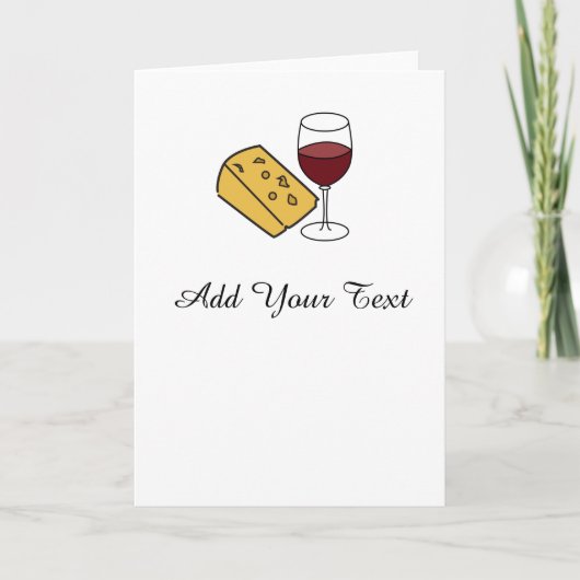 Käse-und Wein-Party-kundenspezifische Gruß-Karte Karte (Vorderseite)