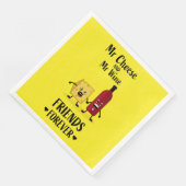 Käse- und Weinliebhaber Serviette (Ecke)