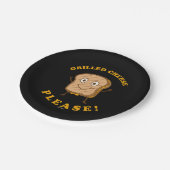Käse vom Grill bitte Pappteller (Schrägansicht)