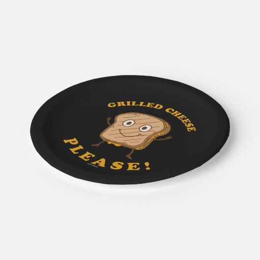 Käse vom Grill bitte Pappteller (Schrägansicht)