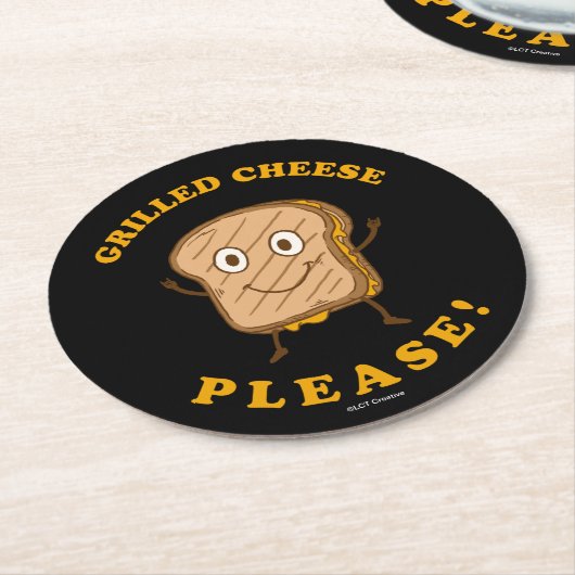 Käse vom Grill bitte Runder Pappuntersetzer (Angewinkelt)