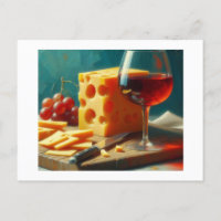 Käse, Wein und Trauben,