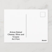 Käse, Wein und Trauben, Postkarte (Rückseite)