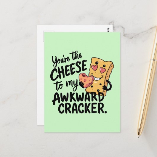 Käse zu My Awkward | Das sonnige und Niedliche Val Postkarte (Vorderseite/Rückseite Beispiel)