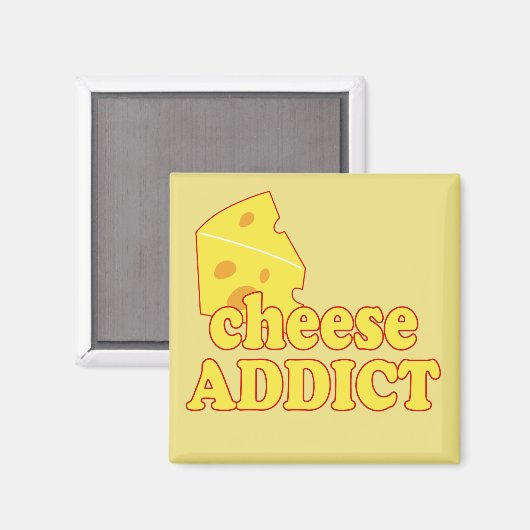 Käseaddict - Fun typografie Magnet (Vorderseite/Rückseite)