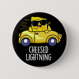 Käseblitz Funny Cheese Pun Dark BG Button