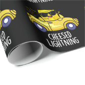 Käseblitz Funny Cheese Pun Dark BG Geschenkpapier (Rolleneckpunkt)