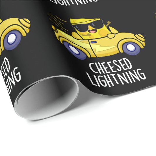 Käseblitz Funny Cheese Pun Dark BG Geschenkpapier (Rolleneckpunkt)