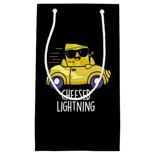 Käseblitz Funny Cheese Pun Dark BG Kleine Geschenktüte (Vorderseite)