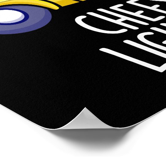 Käseblitz Funny Cheese Pun Dark BG Poster (Ecke)