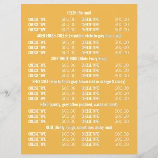 Käseblöcke, Käsemongerwerbung Flyer (Hinten)