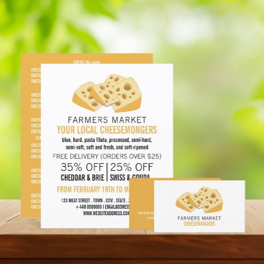 Käseblöcke, Käsemongerwerbung Flyer