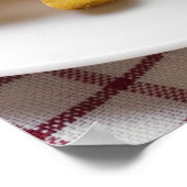 Käseburger, beige genommen, mit Pommes frites Poster (Ecke)