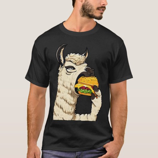 Käseburger essende Llama-Freunde T-Shirt (Vorderseite)