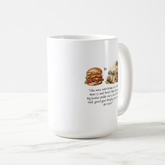 Käseburger in Paradies Tasse. Kaffeetasse (VorderseiteRechts)