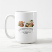Käseburger in Paradies Tasse. Kaffeetasse (Links)