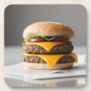 Käseburger in Sachen Getränkeuntersetzer