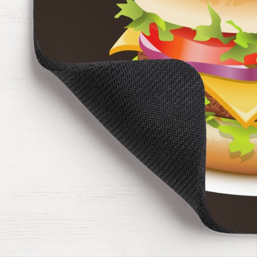 Käseburger mit Chili Sauce dunkle Mousepad (Ecke)