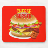 Käseburger mit Chili Sauce Red Mousepad (Vorne)
