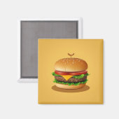 Käseburger mit gelbem Hintergrund Magnet (Vorderseite/Rückseite)