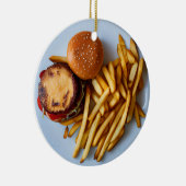 Käseburger und Fries Kokett Keramik Ornament (Rechts)