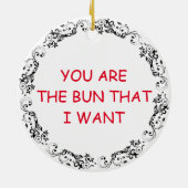 Käseburger und Fries Kokett Keramik Ornament (Hinten)