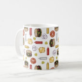 Käseburger-Zutaten - Tasse des Weißkaffees (Vorderseite Links)