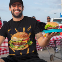 Käseburgger und französischer Spaß "Fries Food" Mä