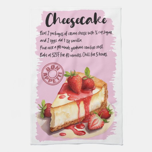 Käsecake Backrezeptur Geschirrtuch (Vertikal)