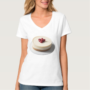 Käsecake mit Erdbeeren oben T-Shirt