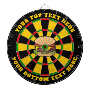 Käseeburger-Dartboard mit benutzerdefiniertem Text Dartscheibe
