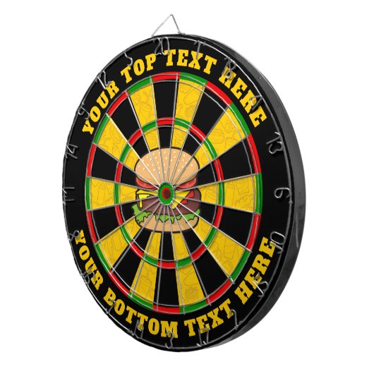 Käseeburger-Dartboard mit benutzerdefiniertem Text Dartscheibe (Vorderseite rechts)