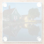 Käsefarm in Holland bei Dämmerung Glasuntersetzer (Rückseite)