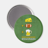 Käsefußball Beer Equal Wisconsin Funny Magnet (Vorderseite/Rückseite)