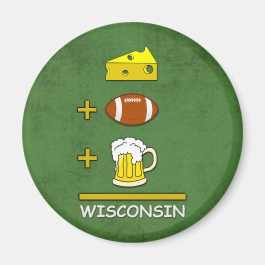 Käsefußball Beer Equal Wisconsin Funny Magnet (Vorne)
