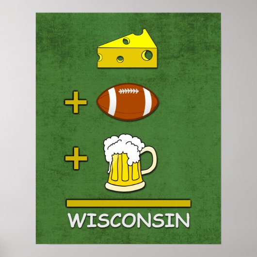 Käsefußball Beer Wisconsin Funny Mathe Poster (Vorne)