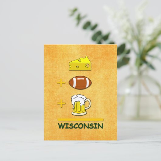 Käsefußball Beer Wisconsin Funny Mathe Postkarte (Stehend Vorderseite)